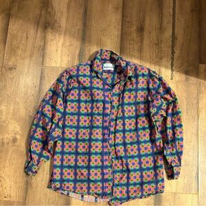 Vintage Multicolor Plaid Button Down Shirt